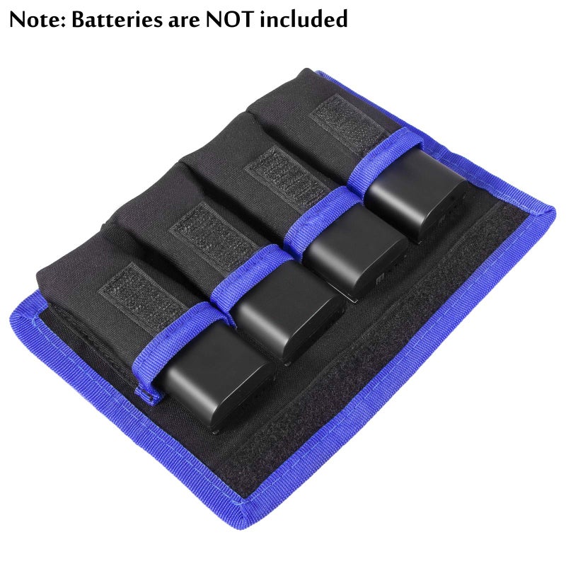 Meking DSLR Battery Case Holder Storage with 4 Pocket Pouch for LP-E6/LP-E8/LP-E10/LP-E12/NP-FW50/EN-EL14/EN-EL15 and more - Image 2